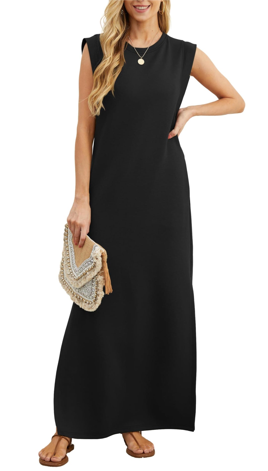 Luftiges Maxikleid mit Taschen Damen – Romy