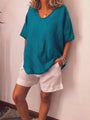Oversized Leinen Damen T-Shirt – Elin
