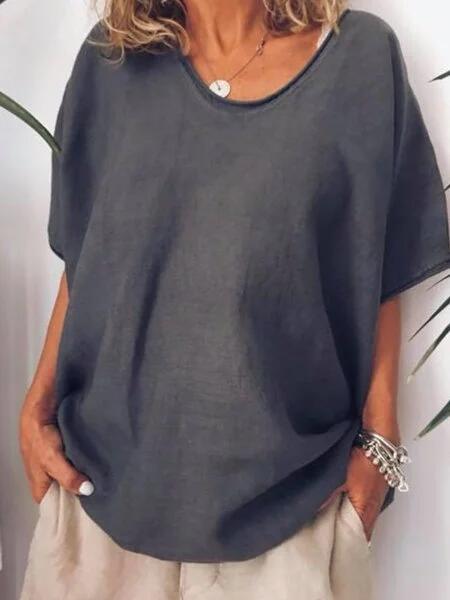 Oversized Leinen Damen T-Shirt – Elin
