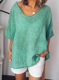 Oversized Leinen Damen T-Shirt – Elin