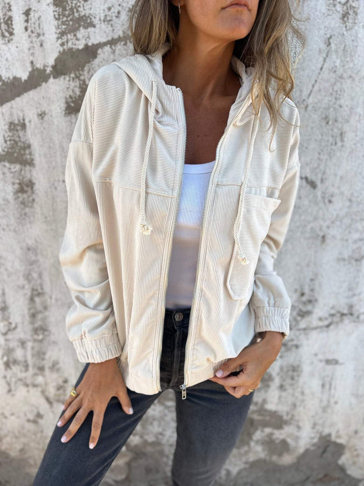 Damen Freizeitjacke mit Kapuze und Reißverschluss – Liana