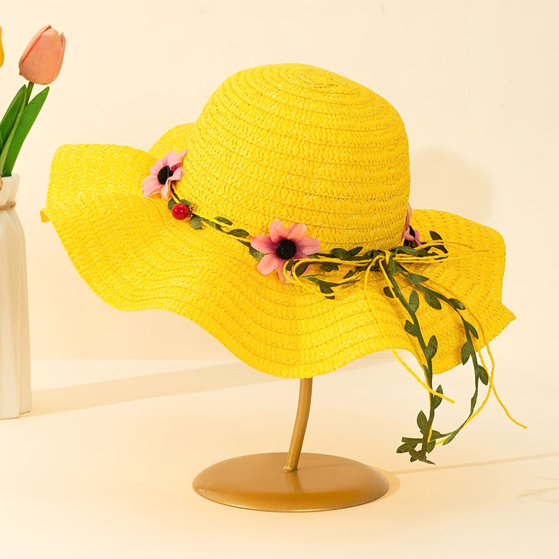 Damen Sommer Strohhut mit Blumen- und Fruchtdetails – Solène