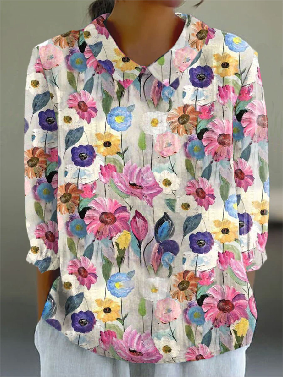Vera – Künstlerische Bluse mit Print – Produktansicht 1