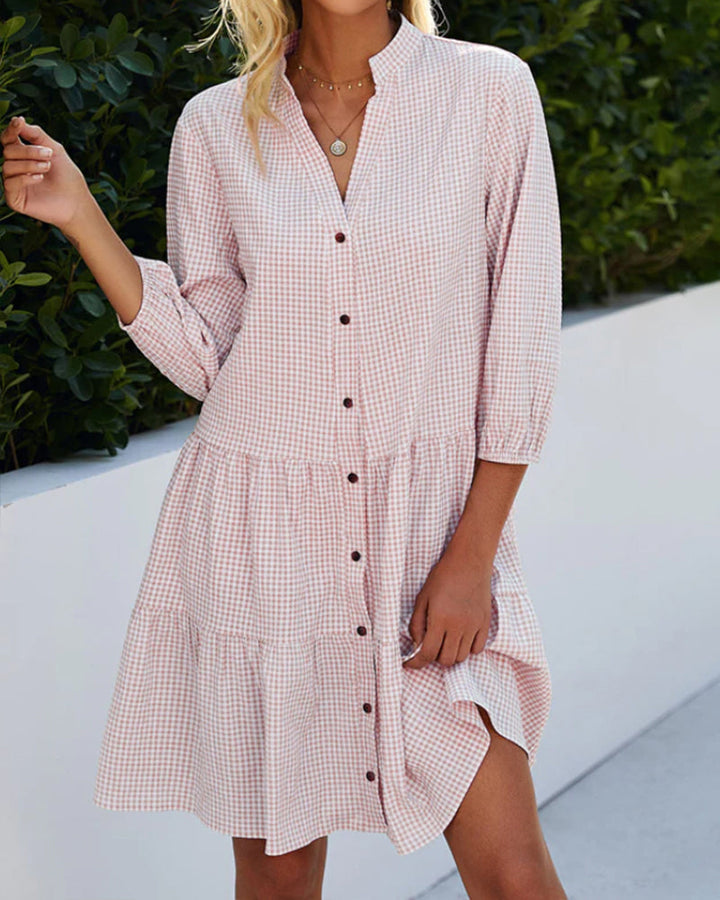 Leichte A-Linien-Sommerkleid mit Karomuster – Juliette