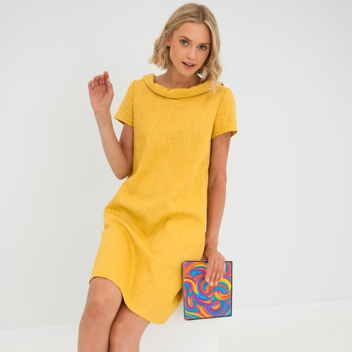Leinen Sommerkleid mit Midi-Länge – Fenna