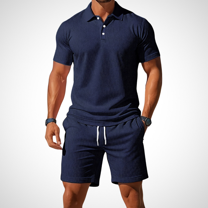 Lässiges Poloshirt- und Shorts-Set für Herren – Enrico