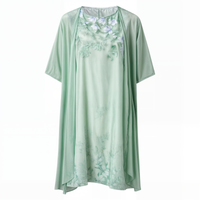 Stilvol Geblümtes A-Linien Kleid mit Weste für Damen – Miray
