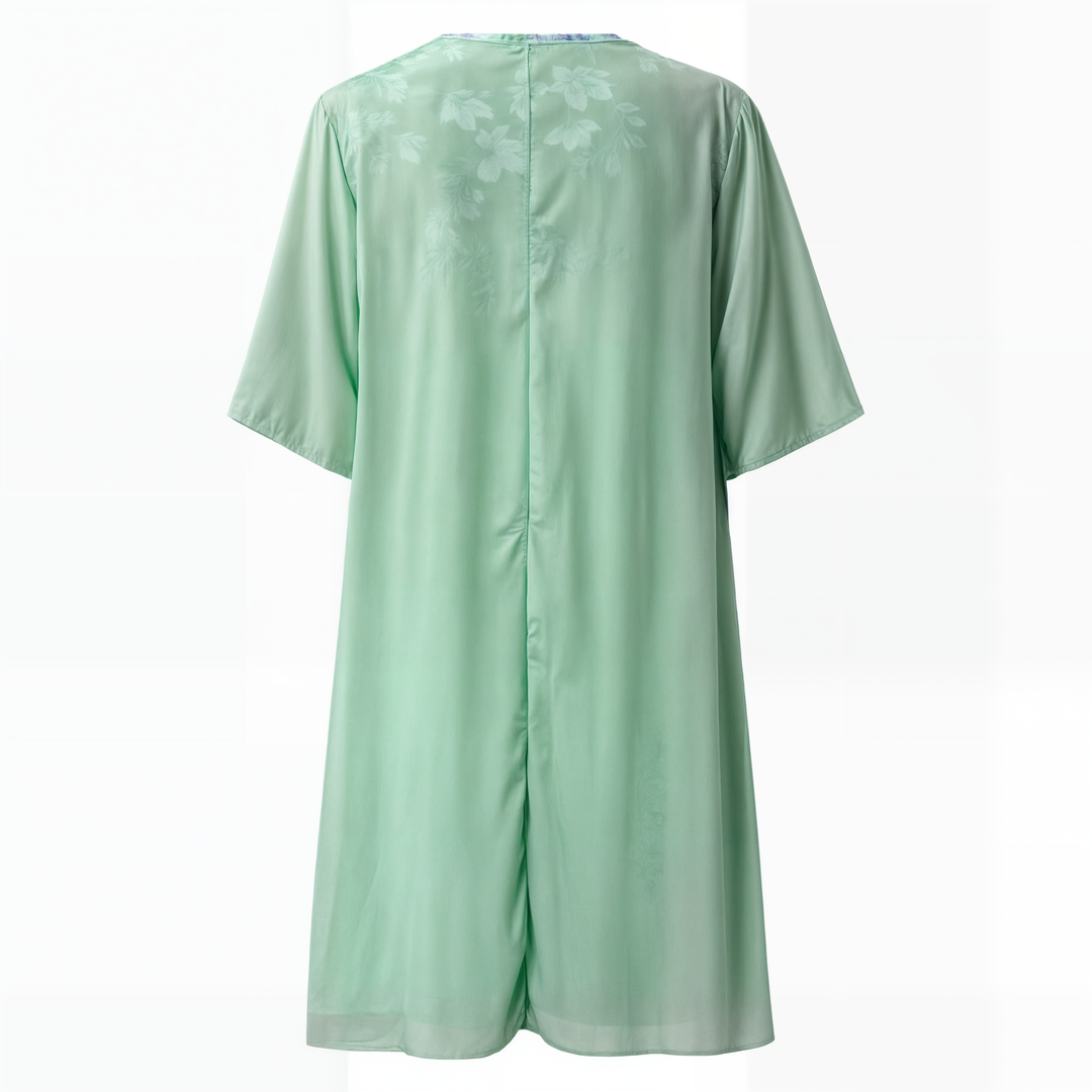 Stilvol Geblümtes A-Linien Kleid mit Weste für Damen – Miray