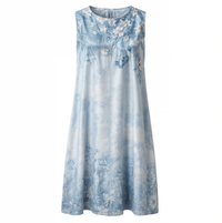 Stilvol Geblümtes A-Linien Kleid mit Weste für Damen – Miray