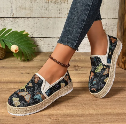 Platform Espadrilles mit Blumenmuster – Fleur