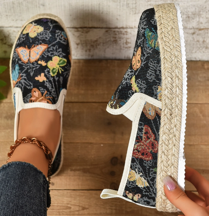 Platform Espadrilles mit Blumenmuster – Fleur