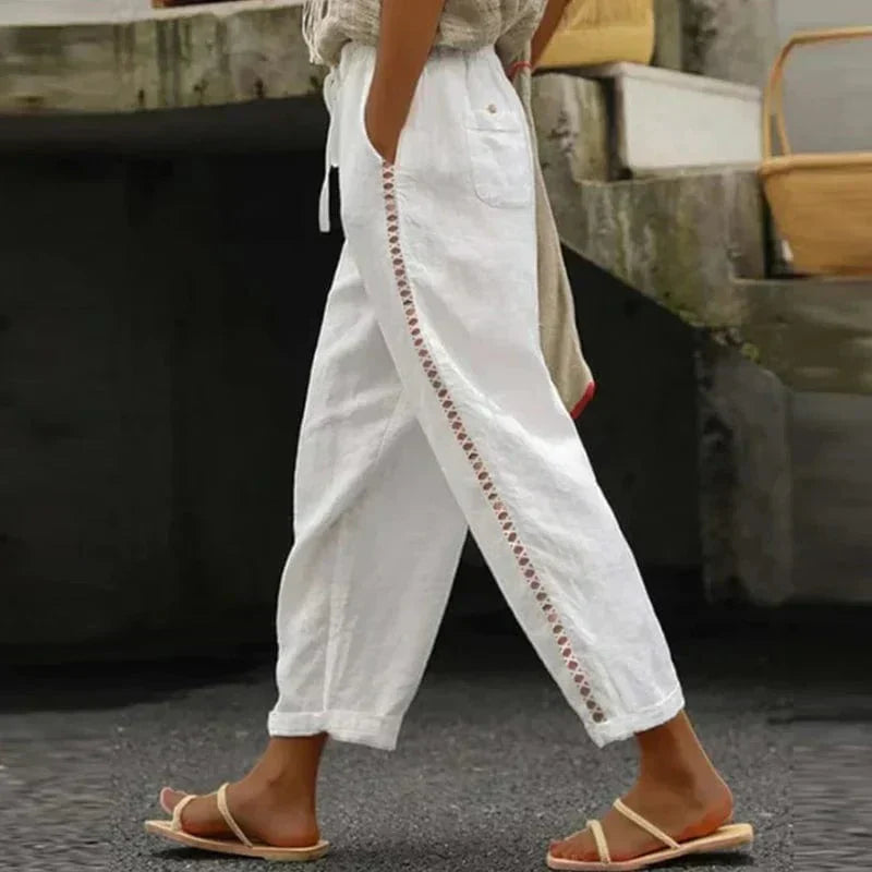 Boho Damen Sommerhose mit Print – Solea