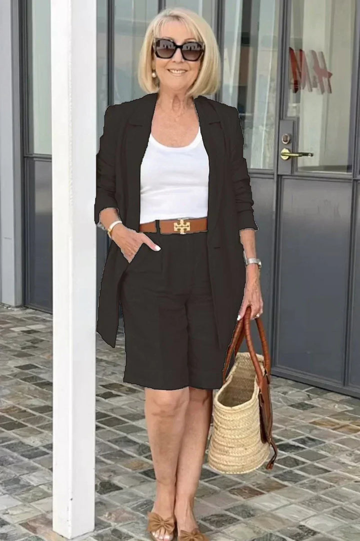 Trendy Damen Leinen Sommeranzug – Camille