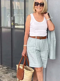 Trendy Damen Leinen Sommeranzug – Camille