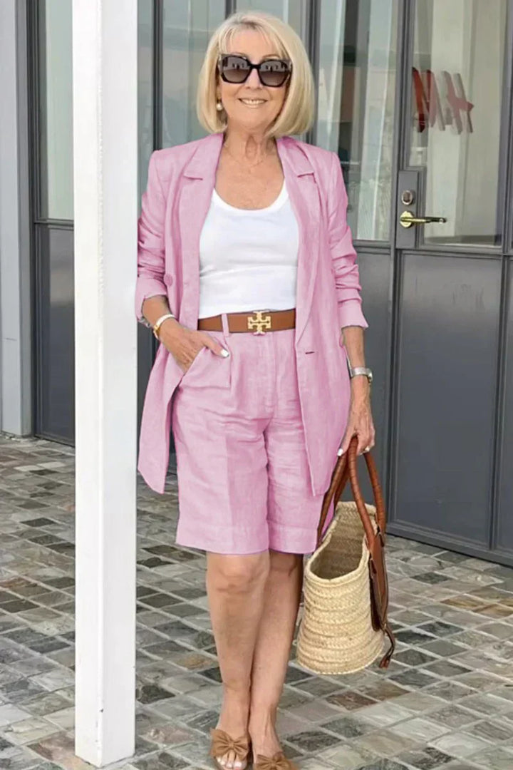 Trendy Damen Leinen Sommeranzug – Camille
