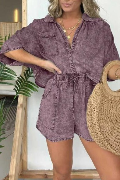 Trendige Damen Sommerbluse mit kurzen Ärmeln – Isabelle