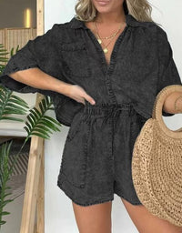 Trendige Damen Sommerbluse mit kurzen Ärmeln – Isabelle