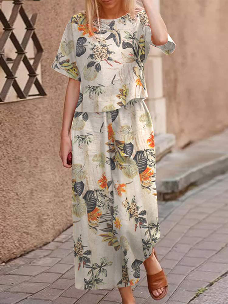 Luftiges zweiteiliges Sommer-Outfit aus Baumwolle mit schmeichelnder Passform – Boho Set Zephyra