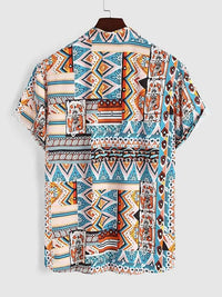 Sommer Damen Shirt mit Ethnischem Druck und Brusttasche – Nova