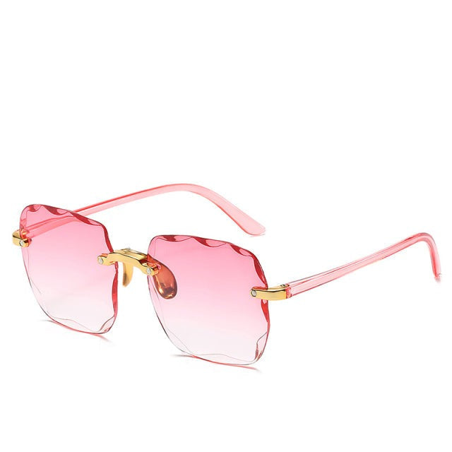 Trendige Randlose Sonnenbrille mit UV400-Schutz in Vintage-Optik – Clea