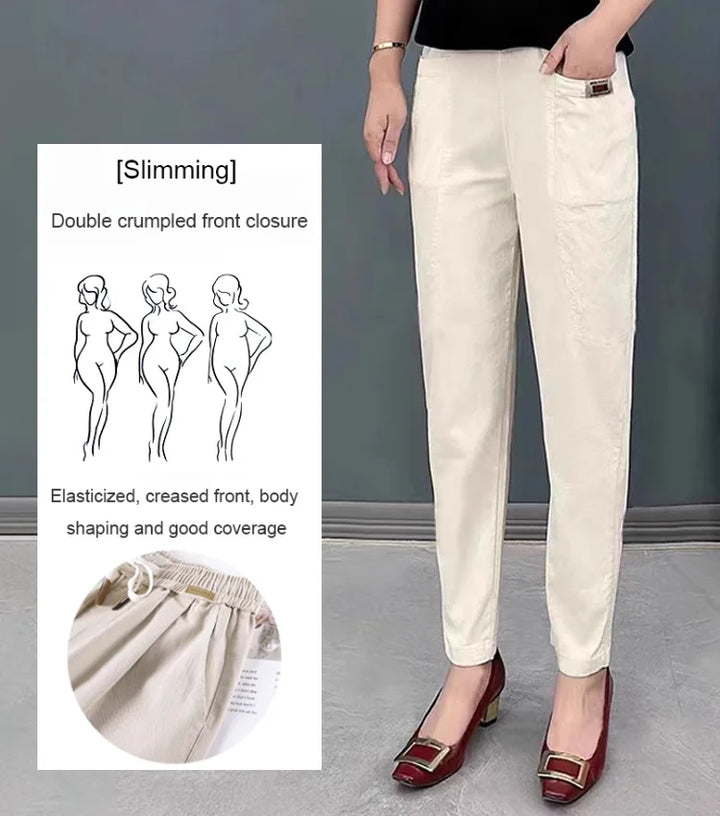 Leichte Sommerhose aus Baumwolle mit Stretchbund – Linnea