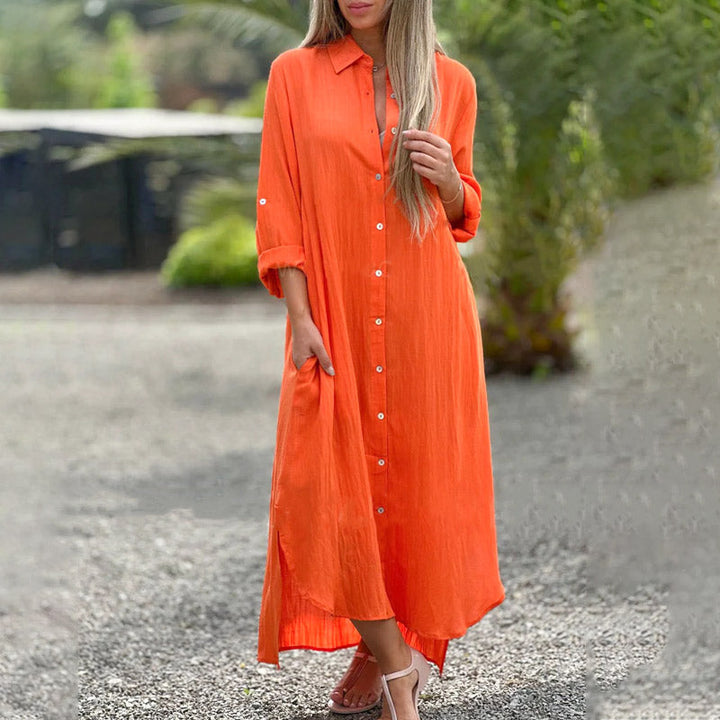 Luftige Polo-Shirtkleid Damen – Marlene