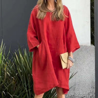 Luftiges Sommerkleid mit lockerer Passform & praktischer Tasche – Malia
