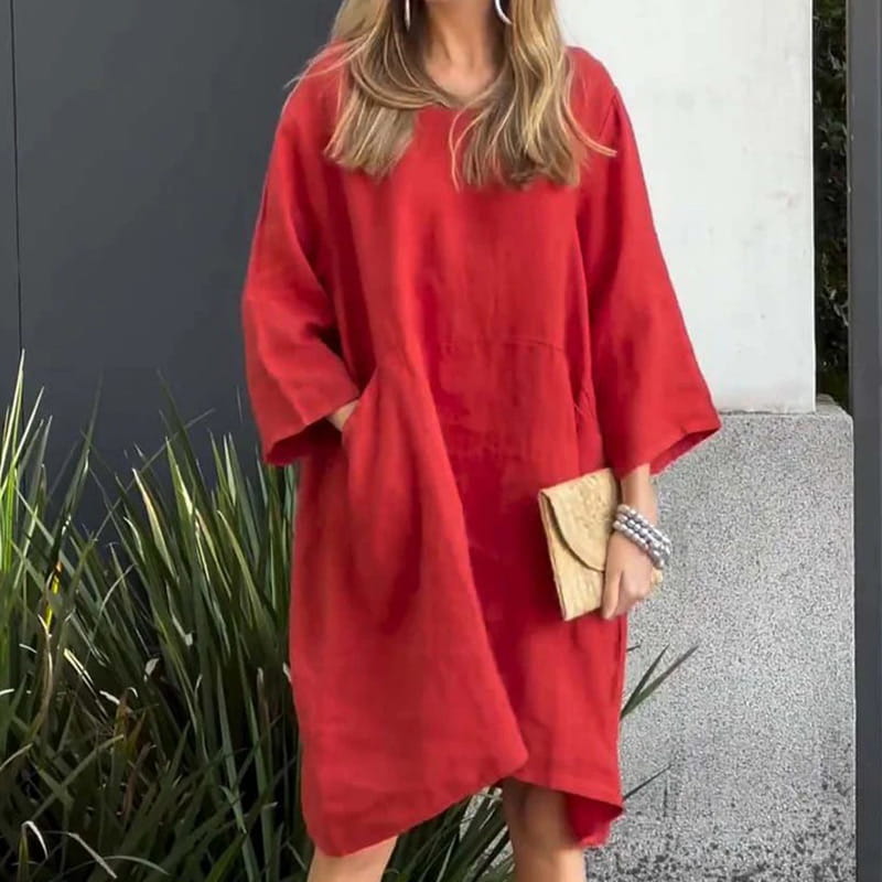 Luftiges Sommerkleid mit lockerer Passform & praktischer Tasche – Malia