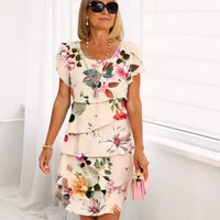 Geblümtes Wasserfall-Sommerkleid mit verstellbaren Trägern – Leona