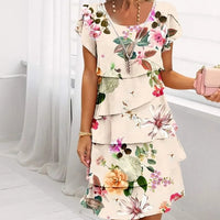 Geblümtes Wasserfall-Sommerkleid mit verstellbaren Trägern – Leona