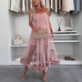 Schulterfreies Tüllkleid mit Volants – Nea