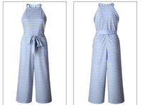 Luftiger & Stilvoller Damen Jumpsuit mit Taillengürtel und Streifen – Nayla