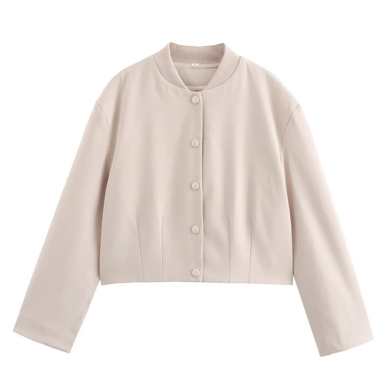 Leichte Damen-Bomberjacke für den Sommer – Casual Chic mit Stehkragen
