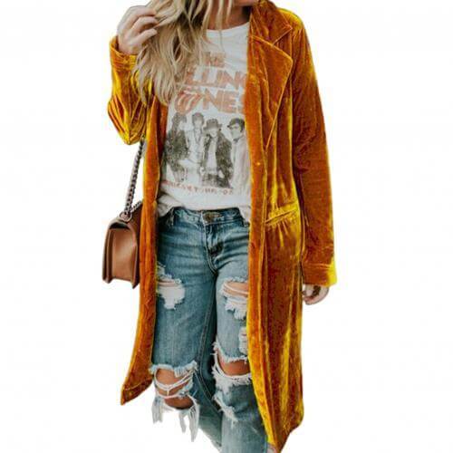 Damen Samt-Duster-Mantel – Valentina