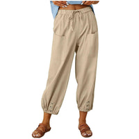Leichte Sommer-Leinenhose mit Kordelzug & weitem Schnitt – Mira