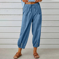 Leichte Sommer-Leinenhose mit Kordelzug & weitem Schnitt – Mira