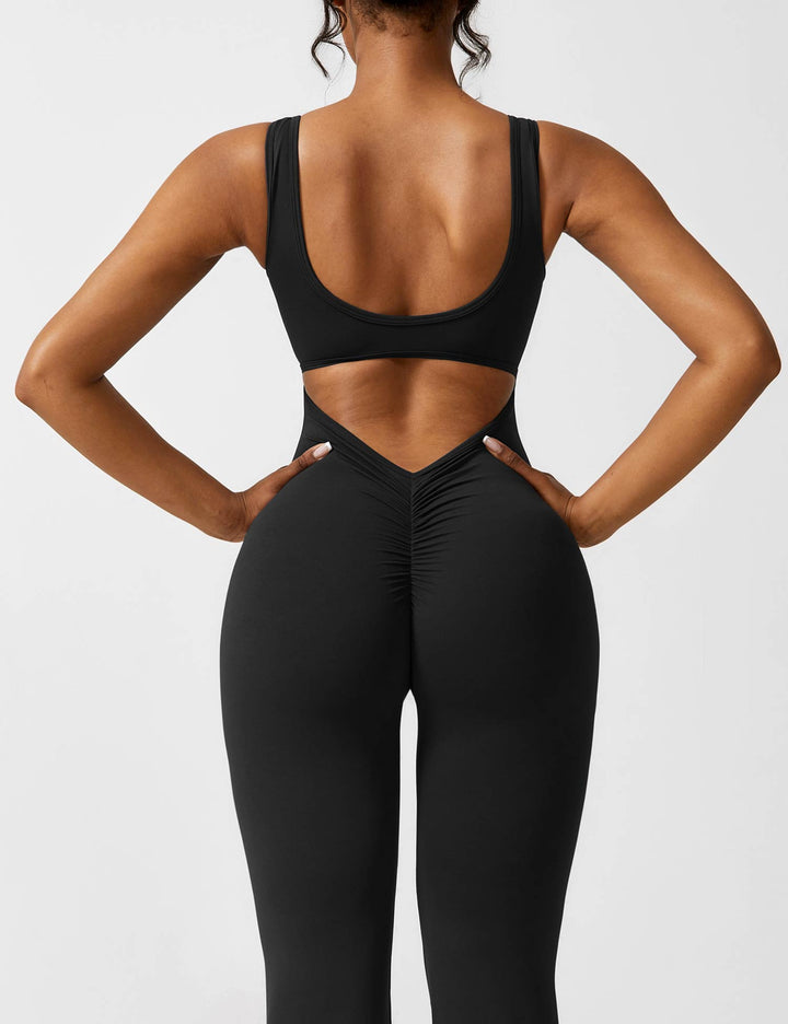 Rückenfreier Jumpsuit mit Schlaghose – Liv