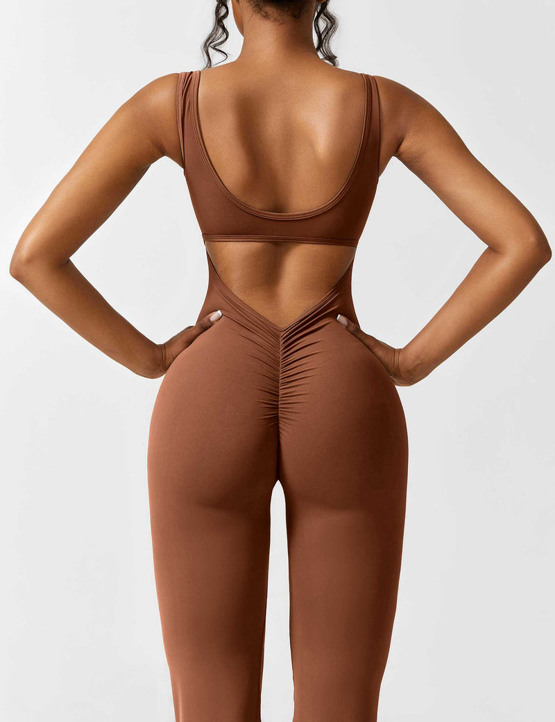 Rückenfreier Jumpsuit mit Schlaghose – Liv