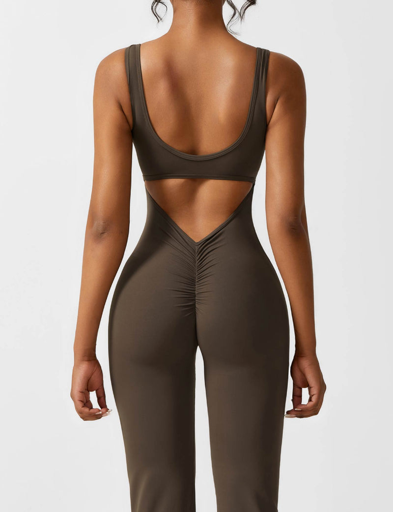 Rückenfreier Jumpsuit mit Schlaghose – Liv