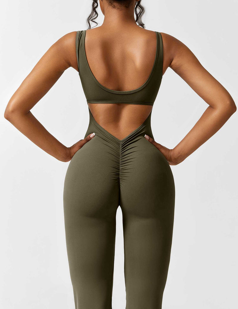 Rückenfreier Jumpsuit mit Schlaghose – Liv