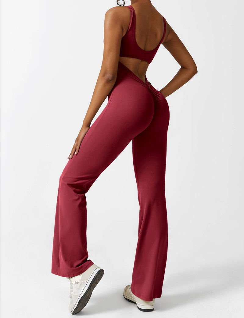 Rückenfreier Jumpsuit mit Schlaghose – Liv